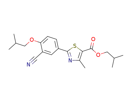 Molecular Structure of 923942-36-3 (5-Thiazolecarboxylic acid,
2-[3-cyano-4-(2-methylpropoxy)phenyl]-4-methyl-, 2-methylpropyl ester)