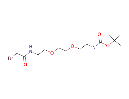 Molecular Structure of 182244-33-3 (Bromoacetamido-PEG2 -Boc-amine)