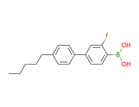 Molecular Structure of 163129-14-4 (4''-PENTYL-3-FLUOROBIPHENYL-4-BORONIC ACID)