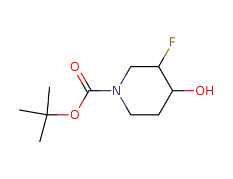 Molecular Structure of 955029-44-4 (2)Trans-tert-butyl 3-fluoro-4-hydroxypiperidine-1-carboxylate)