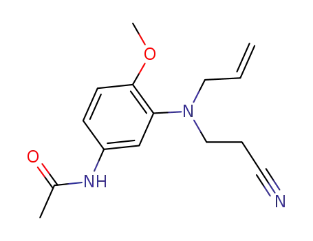 Molecular Structure of 64611-87-6 (N-[3-[(2-cyanoethyl)allylamino]-4-methoxyphenyl]acetamide)