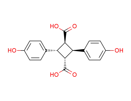 Molecular Structure of 490-18-6 ((1A,2A,3B,4B)-2,4-BIS(4-HYDROXYPHENYL)-1,3-CYCLOBUTANEDICARBOXYLIC ACID, 99)