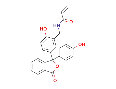 Molecular Structure of 1383627-29-9 (N-(2-hydroxy-5-(1-(4-hydroxyphenyl)-3-oxo-1,3-dihydroisobenzofuran-1-yl)benzyl)acrylamide)