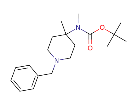 Molecular Structure of 1376609-32-3 ((1-benzyl-4-methylpiperidin-4-yl)(methyl)carbamic acid tert-butyl ester)