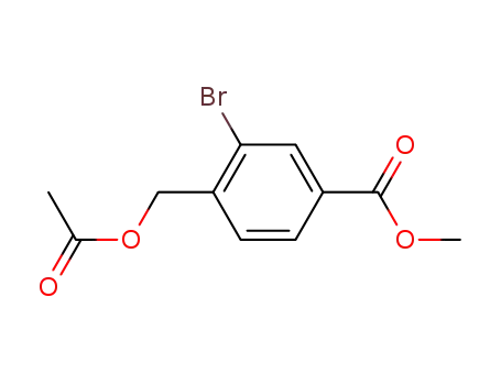 Molecular Structure of 1080573-21-2 (4-acetoxymethyl-3-bromobenzoic acid methyl ester)