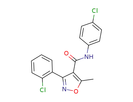Molecular Structure of 153947-71-8 (3-(2-chlorophenyl)-N-(4-chlorophenyl)-5-methylisoxazole-4-carboxamide)