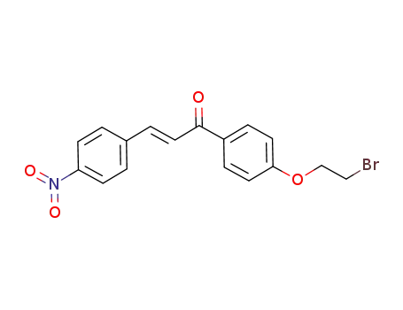 Molecular Structure of 1195876-33-5 ((E)-1-(4-(2-bromoethoxy)phenyl)-3-(4-nitrophenyl)prop-2-en-1-one)