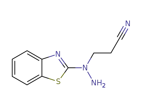 Molecular Structure of 86691-41-0 (Propanenitrile,3-[1-(2-benzothiazolyl)hydrazino]-(9CI))