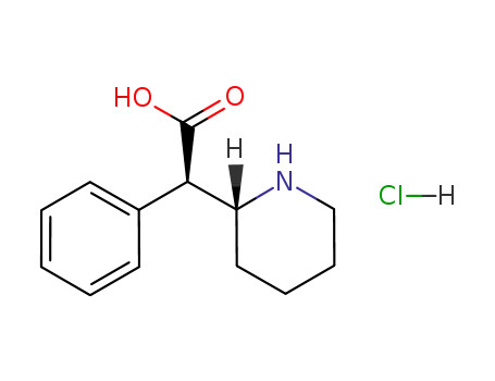 2-Piperidineacetic acid, a-phenyl-, hydrochloride, (aR,2R)-