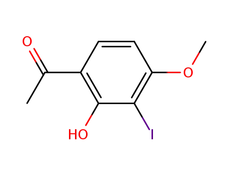 Molecular Structure of 103441-61-8 (1-(2-hydroxy-3-iodo-4-methoxyphenyl)ethanone)