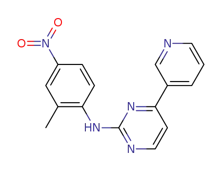 Molecular Structure of 796738-71-1 (N-(2-Methyl-4-nitrophenyl)-4-(3-pyridinyl)-2-pyrimidinamine)