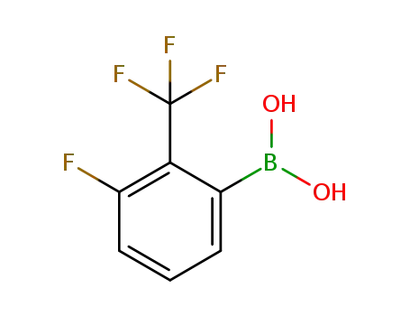 Molecular Structure of 850411-12-0 (2-(TRIFLUOROMETHYL)-3-FLUORO-PHENYLBORONIC ACID)