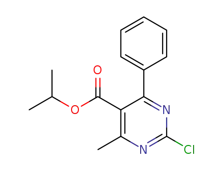 Molecular Structure of 1448992-15-1 (isopropyl 2-chloro-4-methyl-6-phenylpyrimidine-5-carboxylate)