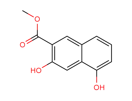 Molecular Structure of 185989-39-3 (2-Naphthalenecarboxylic acid, 3,5-dihydroxy-, methyl ester)