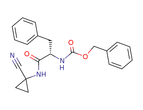 Molecular Structure of 191033-34-8 (benzyl (S)-(1-((1-cyanocyclopropyl)amino)-1-oxo-3-phenylpropan-2-yl)carbamate)