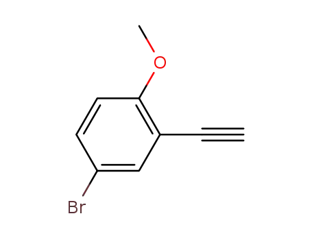 Molecular Structure of 1057669-94-9 (Benzene, 4-broMo-2-ethynyl-1-Methoxy-)