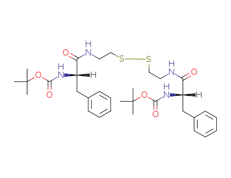 Molecular Structure of 87834-34-2 (((S)-1-{2-[2-((S)-2-tert-Butoxycarbonylamino-3-phenyl-propionylamino)-ethyldisulfanyl]-ethylcarbamoyl}-2-phenyl-ethyl)-carbamic acid tert-butyl ester)