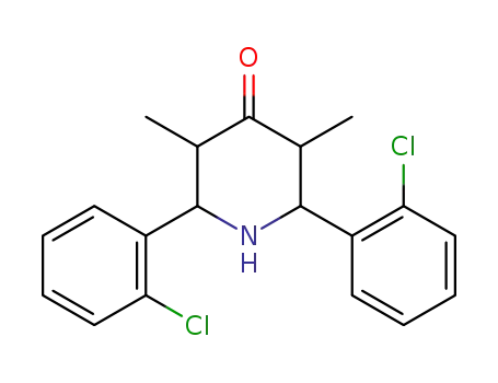 Molecular Structure of 134645-34-4 (4-Piperidinone, 2,6-bis(2-chlorophenyl)-3,5-dimethyl-)