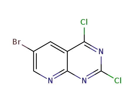 Molecular Structure of 1234616-70-6 (6-bromo-2,4-dichloropyrido[2,3-d]pyrimidine)