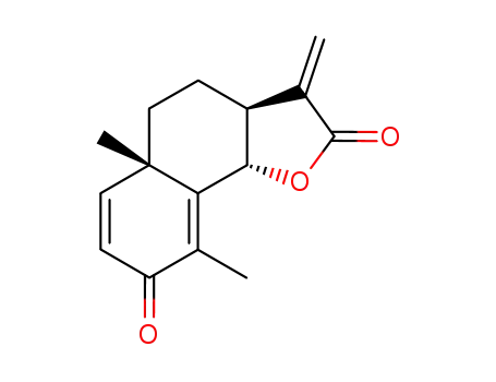 Molecular Structure of 66726-11-2 ((3aS,5aS,9bS)-5a,9-dimethyl-3-methylidene-3a,5,5a,9b-tetrahydronaphtho[1,2-b]furan-2,8(3H,4H)-dione)