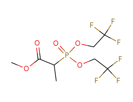 Molecular Structure of 88738-84-5 (Propanoic acid, 2-[bis(2,2,2-trifluoroethoxy)phosphinyl]-, methyl ester)