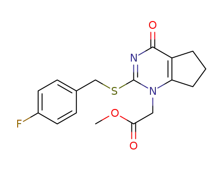 methyl-2-(2-((4-fluorobenzyl)thio)-4-oxo-4,5,6,7-tetrahydro-1H-cyclopenta[d]pyrimidin-1-yl)acetate