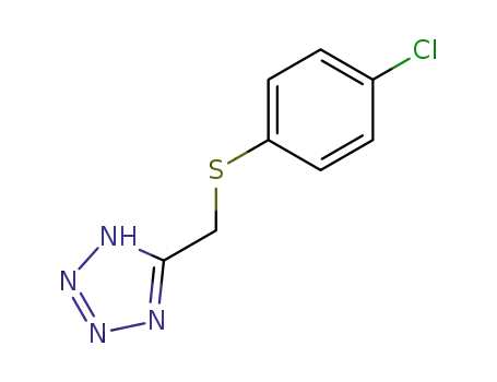 Molecular Structure of 18527-31-6 (5-(4-CHLOROPHENYLTHIOMETHYL)TETRAZOLE)