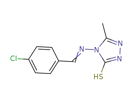 Molecular Structure of 219611-83-3 (3H-1,2,4-Triazole-3-thione,
4-[[(4-chlorophenyl)methylene]amino]-2,4-dihydro-5-methyl-)