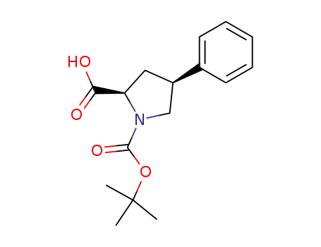 Molecular Structure of 158567-91-0 ((2R,4R)-Boc-4-phenyl-pyrrolidine-2-carboxylic acid)