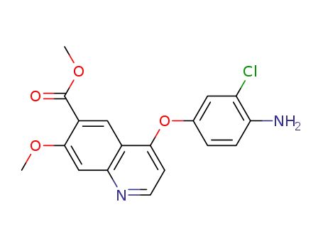 Molecular Structure of 417723-07-0 (methyl 4-(4-amino-3-chlorophenoxy)-7-methoxy-6-quinolinecarboxylate)
