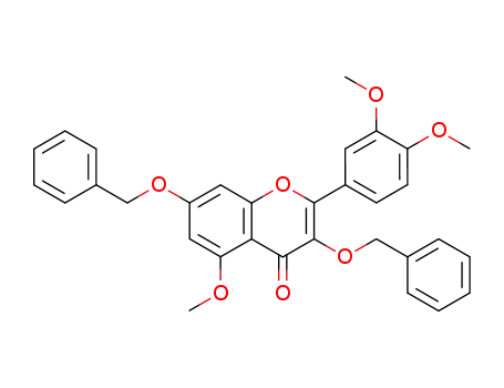 Molecular Structure of 3306-18-1 (3,7-bis-benzyloxy-2-(3,4-dimethoxy-phenyl)-5-methoxy-chromen-4-one)