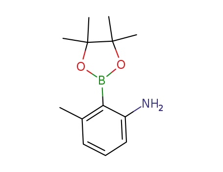 Molecular Structure of 631909-35-8 (3-METHYL-2-(4,4,5,5-TETRAMETHYL-1,3,2-DIOXABOROLAN-2-YL) BENZENAMINE)