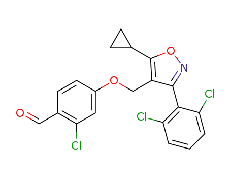 Molecular Structure of 1268246-55-4 (2-chloro-4-[[5-cyclopropyl-3-(2,6-dichlorophenyl)-1,2-oxazol-4-yl]methoxy]benzaldehyde)