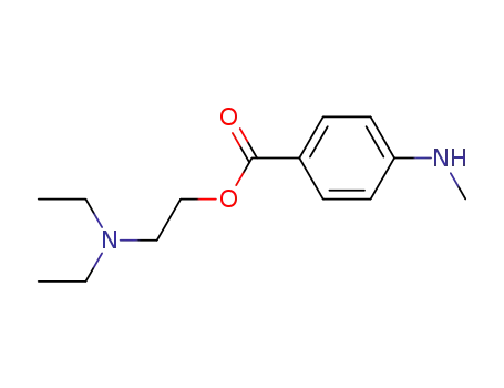 Molecular Structure of 16488-52-1 (Benzoic acid, 4-(methylamino)-, 2-(diethylamino)ethyl ester)