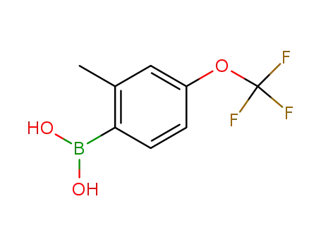 Molecular Structure of 850033-39-5 (2-Methyl-4-(trifluoromethoxy)benzeneboronic acid)