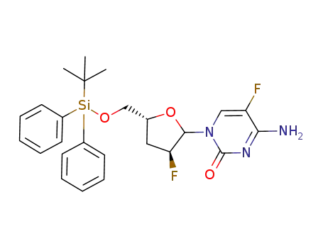 Molecular Structure of 202272-32-0 ((L)-5’-O-(t-butyldiphenylsilyl)-2’,3-dideoxy-2’-fluoro-5-fluorocytidine)