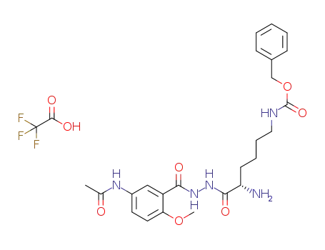 {6-[N'-(5-acetylamino-2-methoxybenzoyl)hydrazino]-5-amino-6-oxohexyl}carbamic acid benzyl ester trifluoroacetate