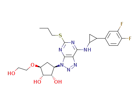 (1R,2R,3S,5R)-3-(7-((1S,2R)-2-(3,4-difluorophenyl)cyclopropylaMino)-5-(propylthio)-3H-[1,2,3]triazolo[4,5-d]pyriMidin-3-yl)-5-(2-hydroxyethoxy)cyclopentane-1,2-diol