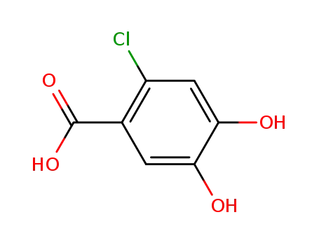 Molecular Structure of 87932-51-2 (Benzoic acid, 2-chloro-4,5-dihydroxy-)