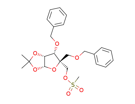 3-O-benzyl-4-[(benzyloxy)methyl]-1,2-O-(1-methylethylidene)-5-O-(methylsulfonyl)-β-L-lyxofuranose