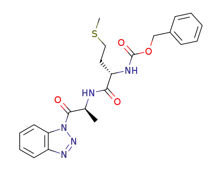 Molecular Structure of 886981-43-7 (benzyl N-{(S)-1-[(S)-2-benzotriazol-1-yl-1-methyl-2-oxoethylcarbamoyl]-3-methylsulfanylpropyl}carbamate)