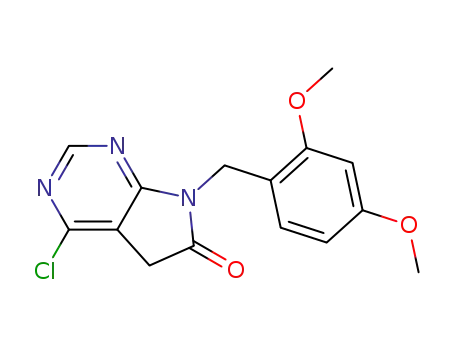 Molecular Structure of 1226804-67-6 (4-chloro-7-(2,4-diMethoxybenzyl)-5H-pyrrolo[2,3-d]pyriMidin-6(7H)-one)