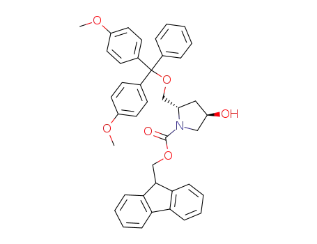 1-Pyrrolidinecarboxylic acid,
2-[[bis(4-methoxyphenyl)phenylmethoxy]methyl]-4-hydroxy-,
9H-fluoren-9-ylmethyl ester, (2S,4R)-
