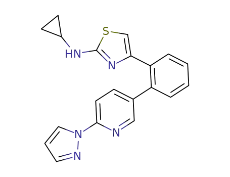 4-(2-(6-(1H-pyrazol-1-yl)pyridin-3-yl)phenyl)-N-cyclopropylthiazol-2-amine