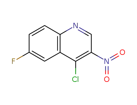 Molecular Structure of 99010-07-8 (4-CHLORO-6-FLUORO-3-NITRO-QUINOLINE)