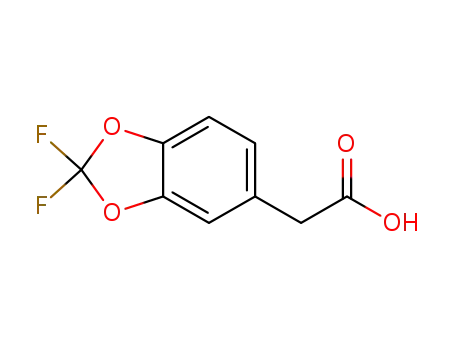 Molecular Structure of 398156-38-2 (2,2-Difluoro-1,3-benzodioxole-5-acetic acid)