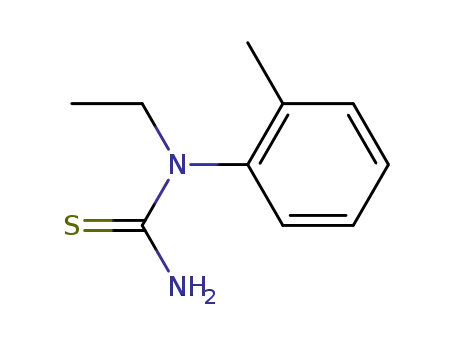Molecular Structure of 64011-23-0 (1-ethyl-1-(2-methylphenyl)thiourea)