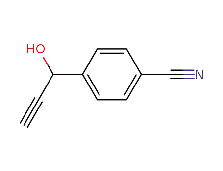 Molecular Structure of 1595-70-6 (4-(1-hydroxyprop-2-yn-1-yl)benzonitrile)