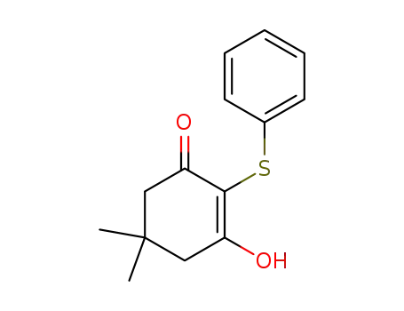 Molecular Structure of 61908-09-6 (2-Cyclohexen-1-one, 3-hydroxy-5,5-dimethyl-2-(phenylthio)-)