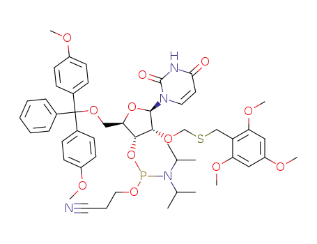 2′-O-(2,4,6-trimethoxybenzylthiomethyl)-3′-O-[(2-cyanoethyl)-(N,N-diisopropylamino)-phosphoramidyl]-5′-O-(4,4′-dimethoxytrityl)uridine